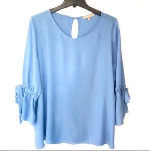 Gibson & Latimer Blue Tie Sleeve Blouse